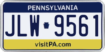 PA license plate JLW9561