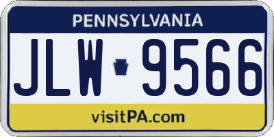 PA license plate JLW9566