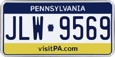 PA license plate JLW9569