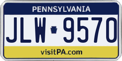 PA license plate JLW9570