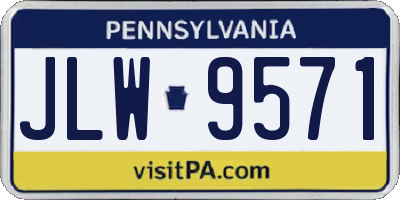 PA license plate JLW9571