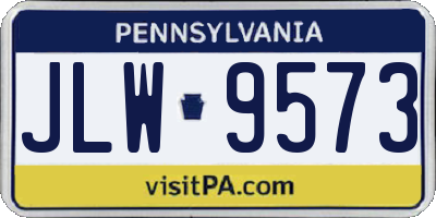 PA license plate JLW9573