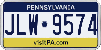PA license plate JLW9574