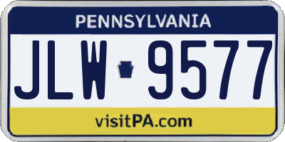 PA license plate JLW9577