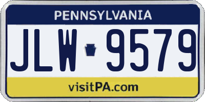 PA license plate JLW9579