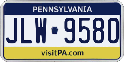PA license plate JLW9580