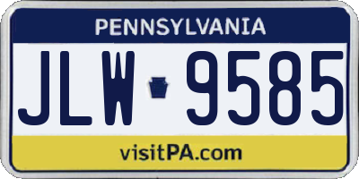 PA license plate JLW9585
