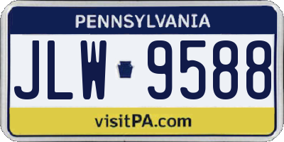 PA license plate JLW9588