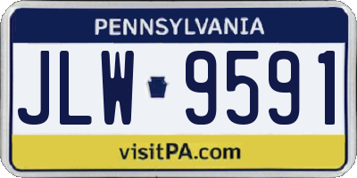 PA license plate JLW9591