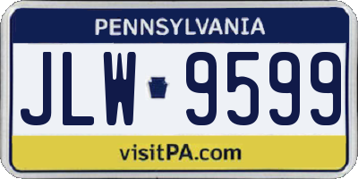 PA license plate JLW9599