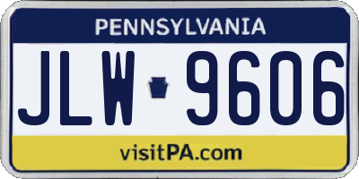 PA license plate JLW9606