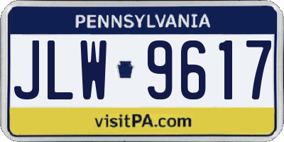 PA license plate JLW9617