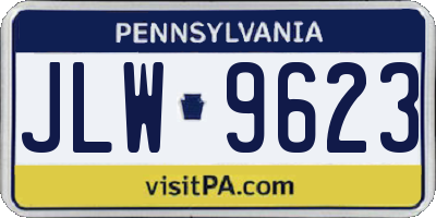 PA license plate JLW9623
