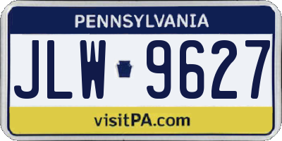PA license plate JLW9627