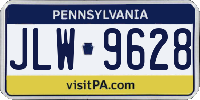 PA license plate JLW9628