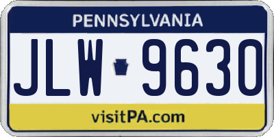 PA license plate JLW9630