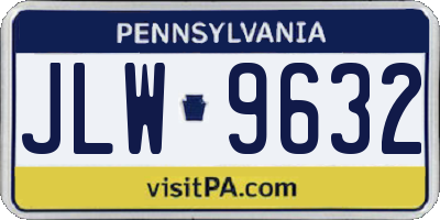 PA license plate JLW9632