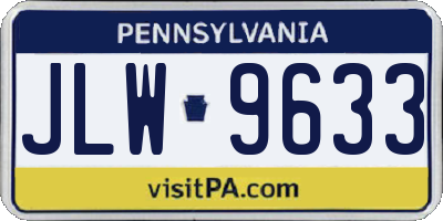 PA license plate JLW9633