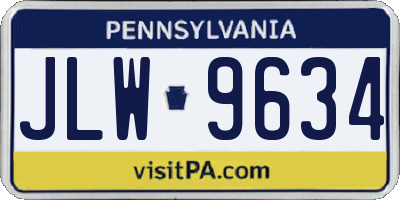 PA license plate JLW9634