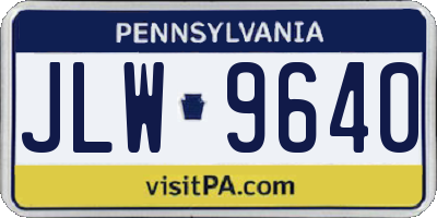 PA license plate JLW9640