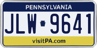 PA license plate JLW9641