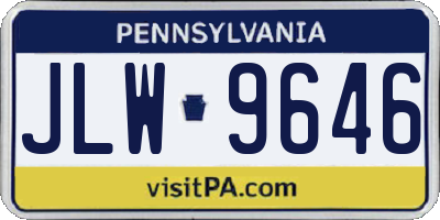 PA license plate JLW9646