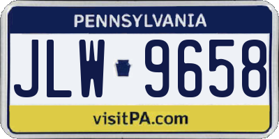 PA license plate JLW9658