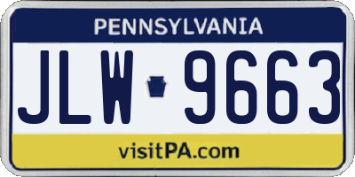 PA license plate JLW9663