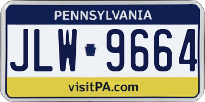 PA license plate JLW9664
