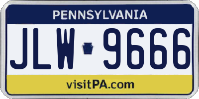PA license plate JLW9666