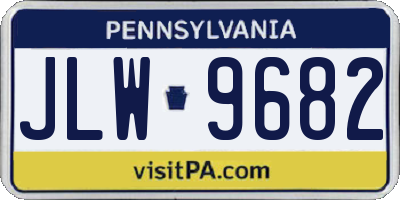 PA license plate JLW9682