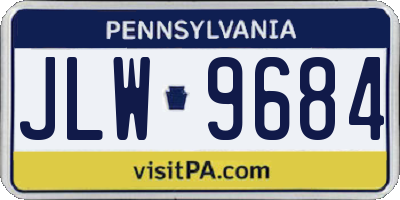 PA license plate JLW9684