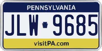 PA license plate JLW9685