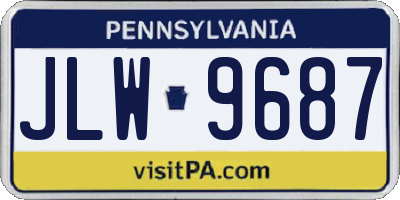 PA license plate JLW9687