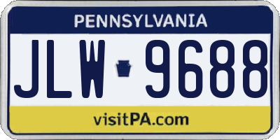 PA license plate JLW9688