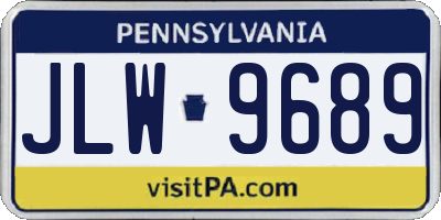 PA license plate JLW9689