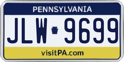 PA license plate JLW9699