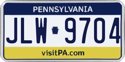PA license plate JLW9704