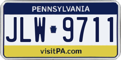 PA license plate JLW9711