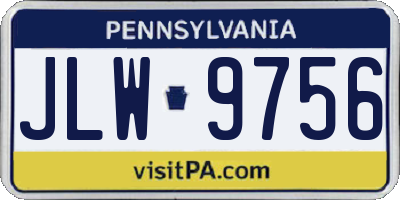 PA license plate JLW9756