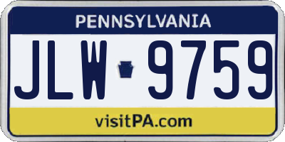 PA license plate JLW9759