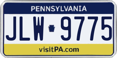 PA license plate JLW9775