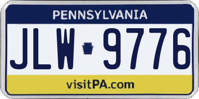 PA license plate JLW9776