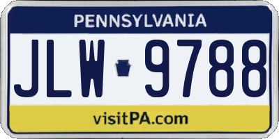 PA license plate JLW9788