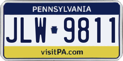 PA license plate JLW9811