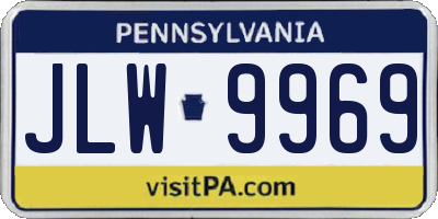 PA license plate JLW9969