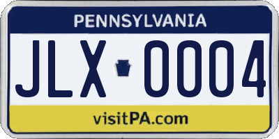 PA license plate JLX0004