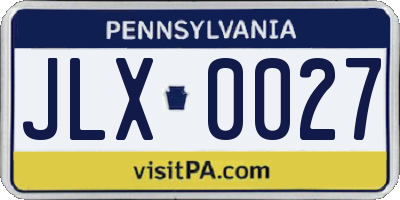 PA license plate JLX0027