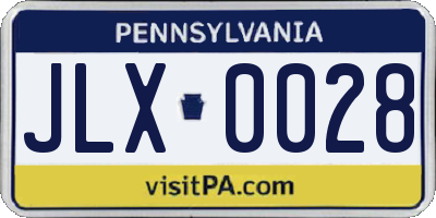 PA license plate JLX0028