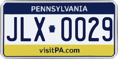 PA license plate JLX0029